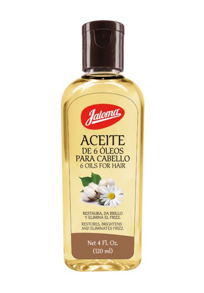 Aceite de 6 óleos para cabello, 120ml.