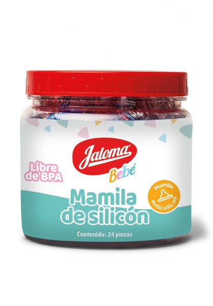 Mamila silicón vitrolero, 24 piezas